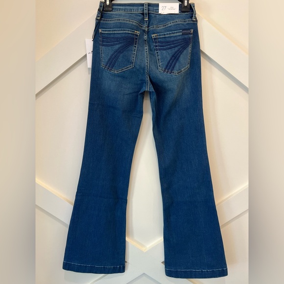 7 For All Mankind Dojo Original Jeans Women Flare Leg Trousers Size 27 NWT 7FAMK - Picture 7 of 9
